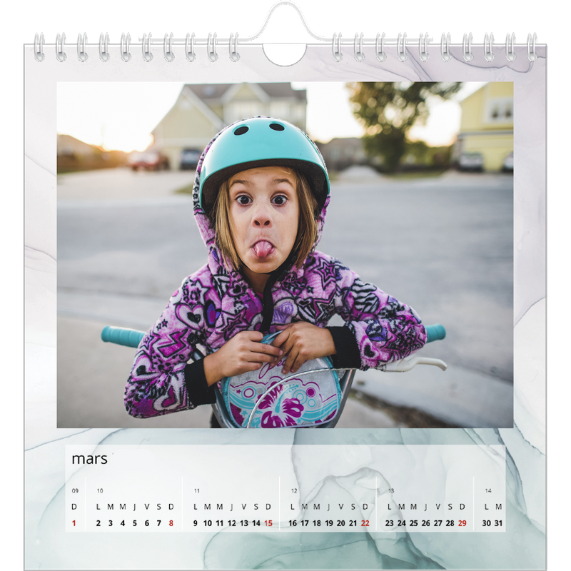  Effet  marbre  color  Calendrier photo square