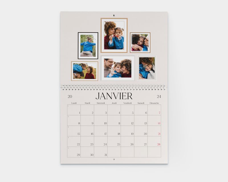 TOBJA Calendrier photo 2024 – Immortaliser les moments de famille. Le  calendrier pour le cœur, Calendrier 2024 à personnaliser soi-même
